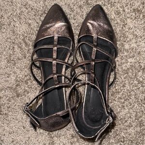 Metallic Strappy Women's Flats